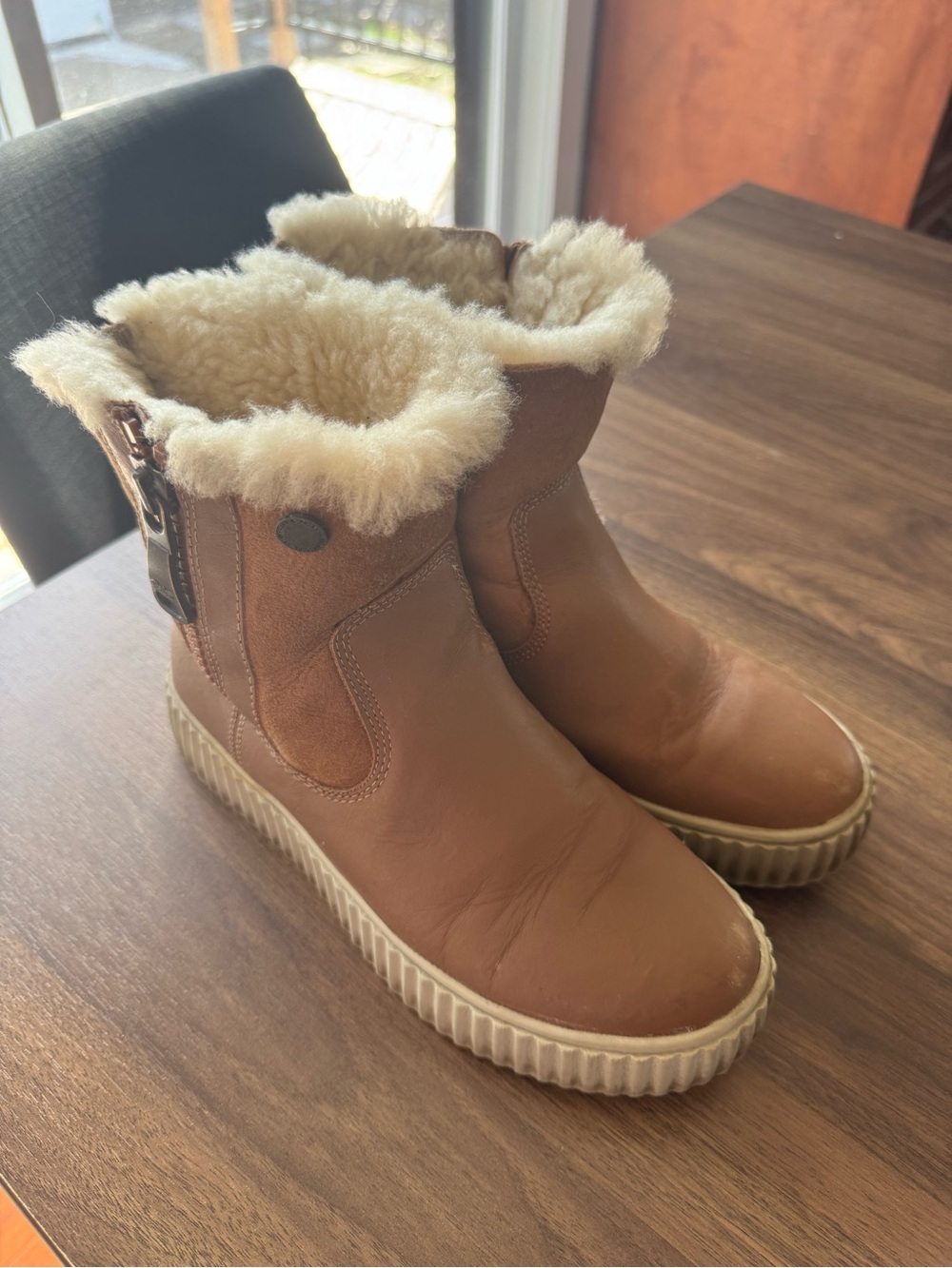Pajar Women's Tan Shearling-Trim Winter Boots